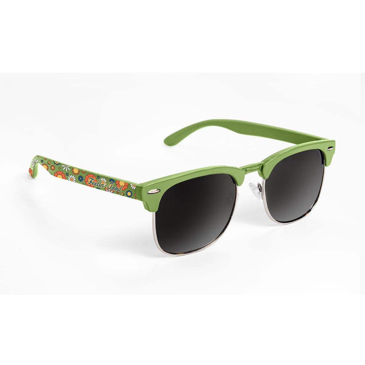 Club Sunglasses Solid Color Frame and Full Outer Arm Decor 1