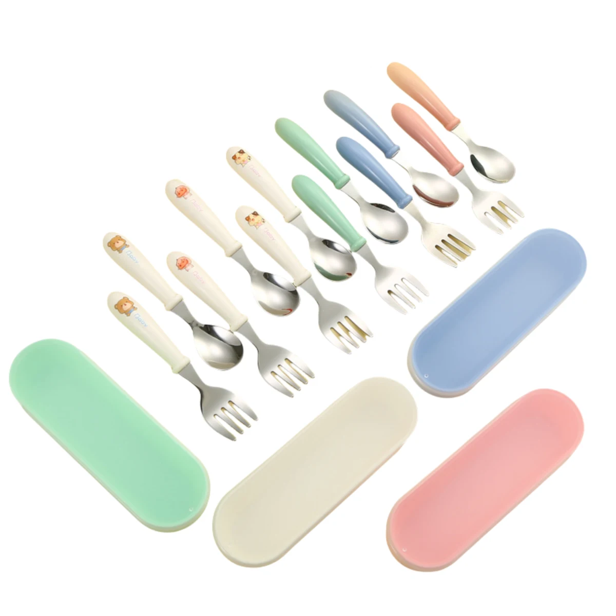 304 Stainless Steel Children's Spoon and Fork Set 1