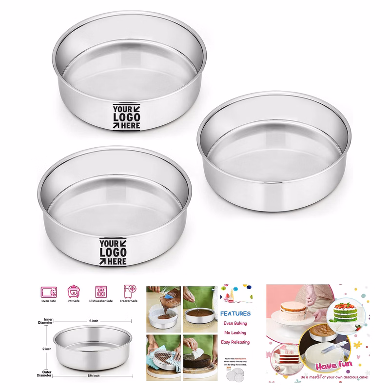 6 Inch Stainless Steel Cake Pans Tins