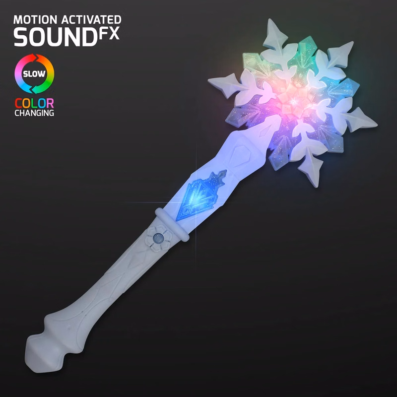 LED Snowflake Wand Toy with Magic Sounds