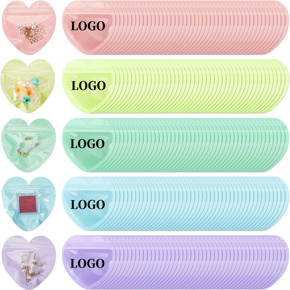 Heart Shape Jewelry Gift Packaging Bags 1