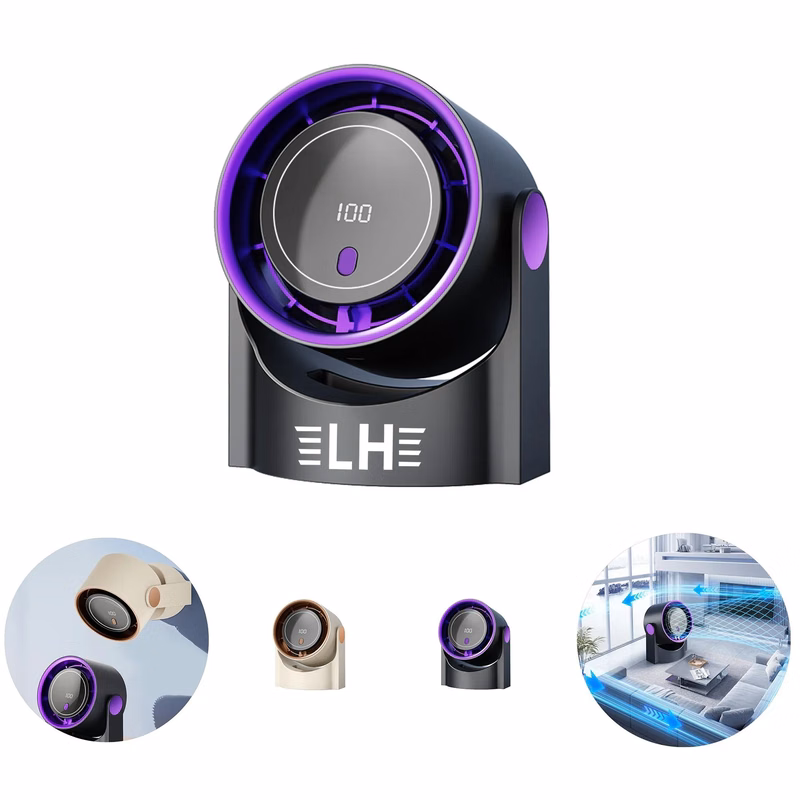 Digital Display Rechargeable USB Desk Fan