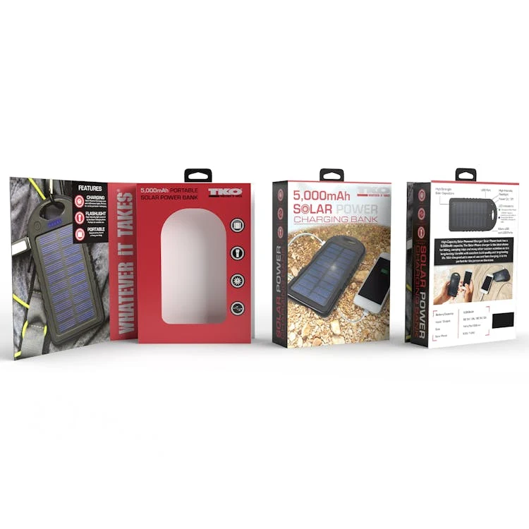Solar Power Bank - 5000 mAh Black 1