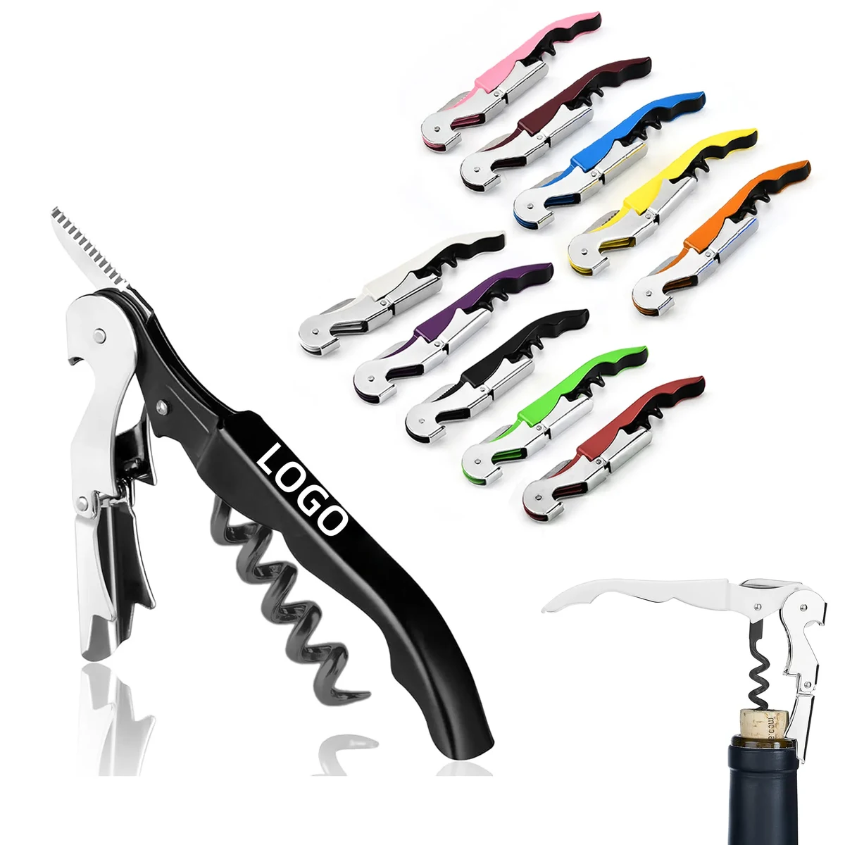 MOQ Corkscrew Wine Opener Stainless Steel Fold 1