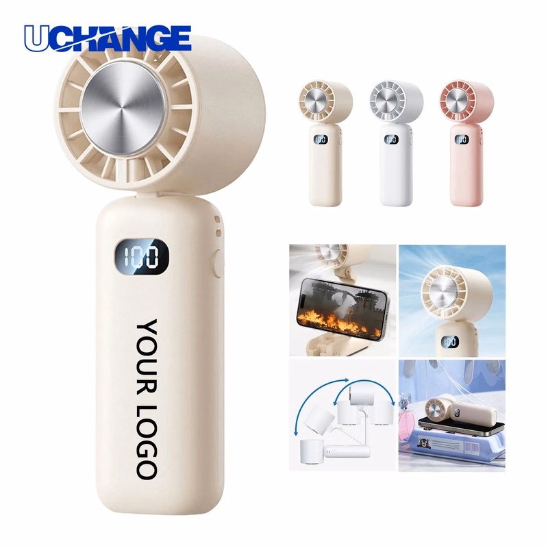 Handheld Cooling Fan with Ice Effect and Macaron Colors Device