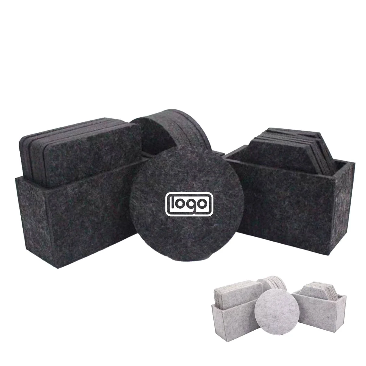 8-piece Felt Drink Coaster Set 1