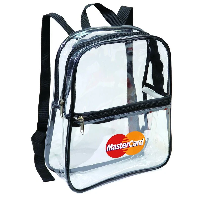 Clear Vinyl Backpack with Black Trim 1