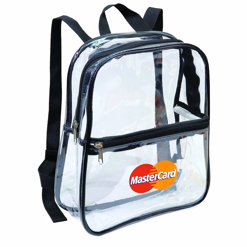 Clear Vinyl Backpack with Black Trim