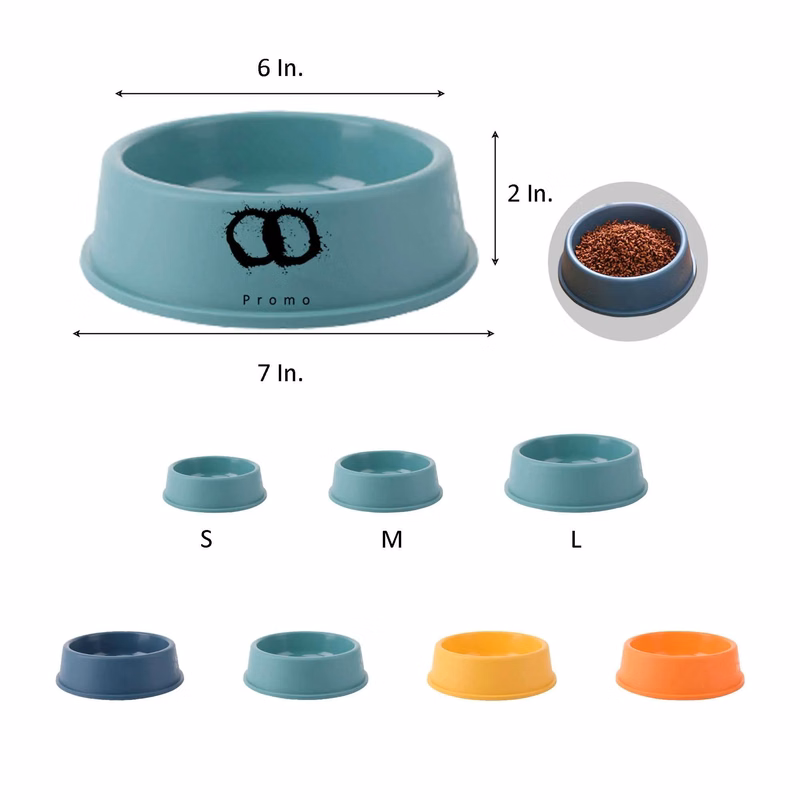 MOQ 50 Plastic Dog Bowl 7"L x 6"W x 2"H