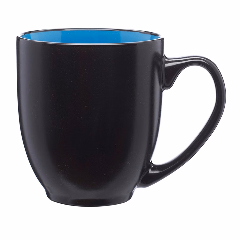 Two-Tone Bistro Style Ceramic Mug, 16 oz.