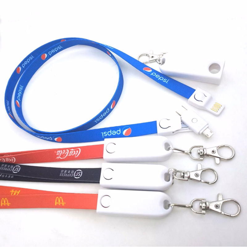2 in 1 Lanyard with USB Charging Cable