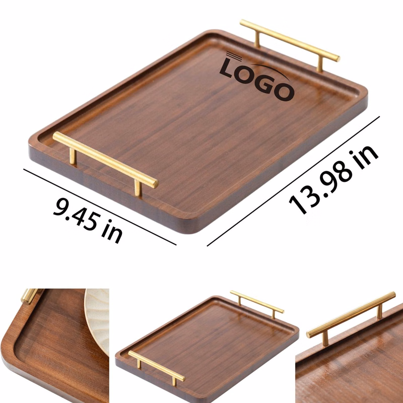 Vintage Rectangular Bamboo Tea Tray