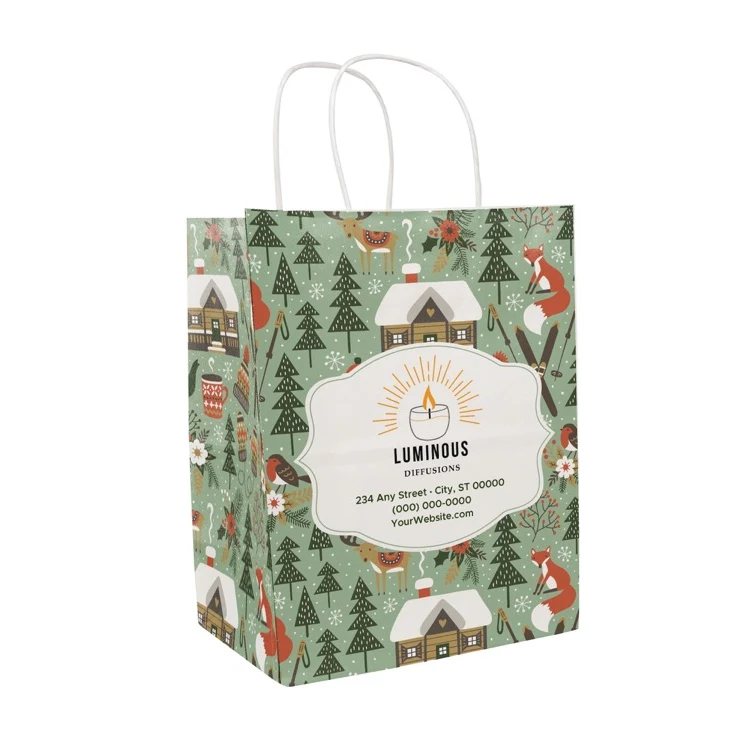 Christmas Scatter Design 4 Handle Shopper (8.5" x 10.25" x 5") 1