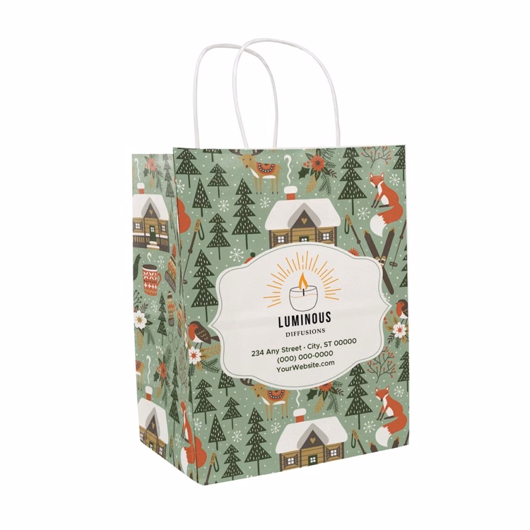 Christmas Scatter Design 4 Handle Shopper (8.5" x 10.25" x 5")