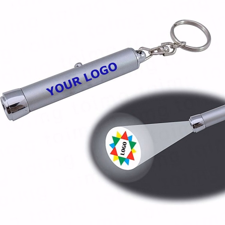 Projection Flashlight Keychain