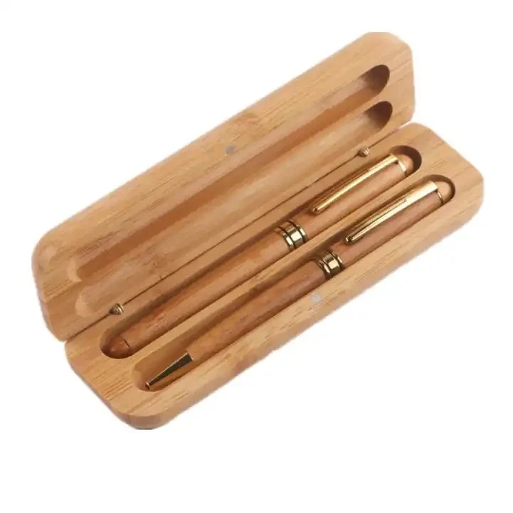 Bamboo Pens Set with Gift Case, Promotional Business Pens 1