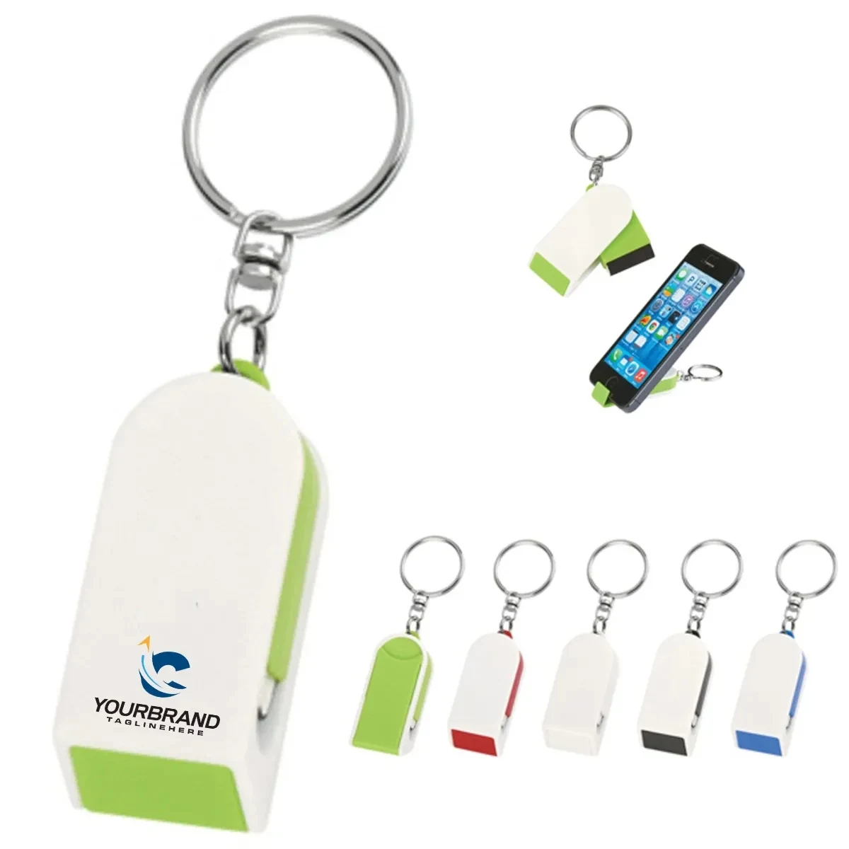 2-in-1 Phone Holder And Screen Cleaner Combo Keychain 1