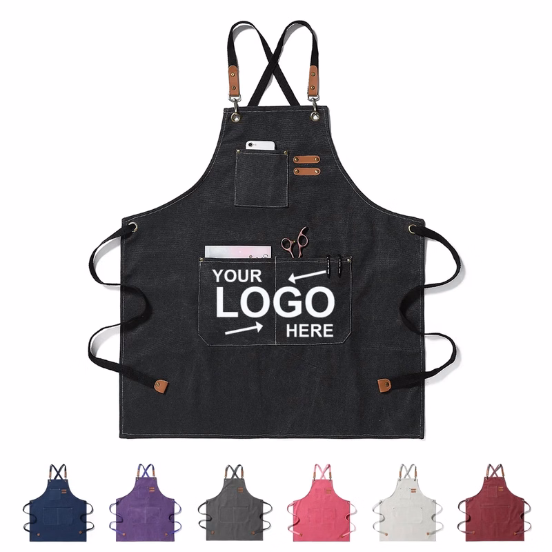 Cross Back Kitchen Apron 3 Pockets