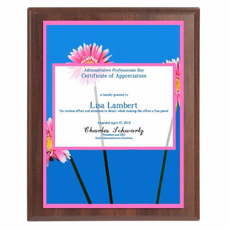 USA Cherry Finish Award Plaque-Full Color
