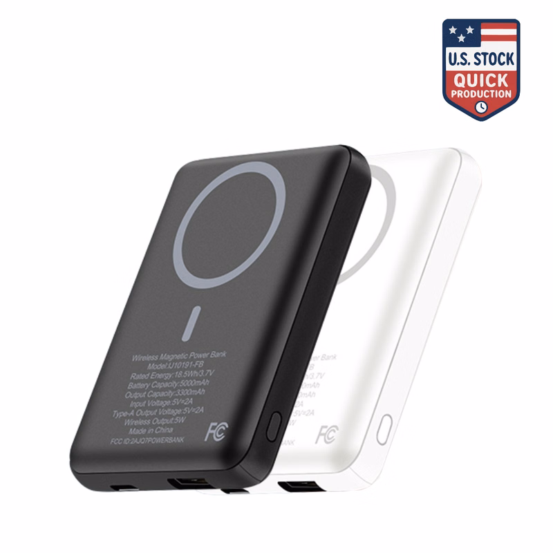PowerPort 5000mAh Magnetic Power Bank with Wireless Charging