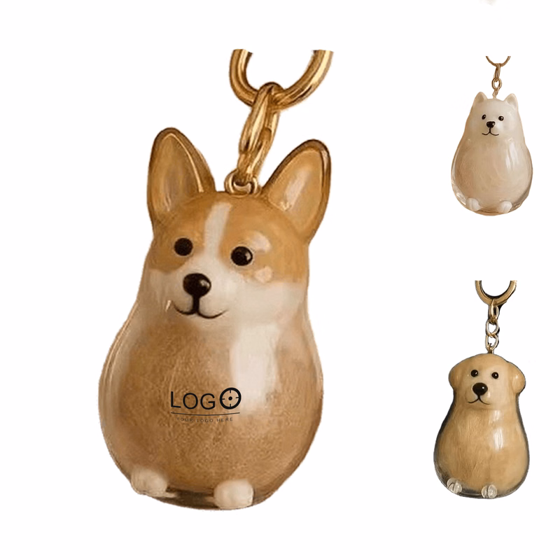 Clear Dog Fur Collection Storage Keychain Pendant