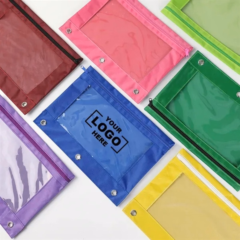PVC Pencil pouch for 3-ring binder