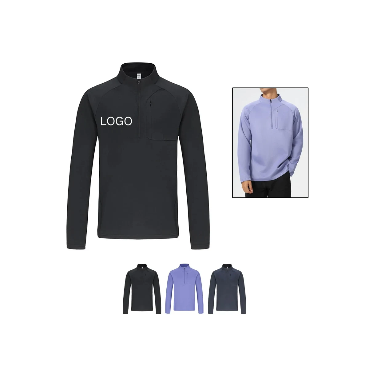 Autumn And Winter Stand Collar Long Sleeve Sports Top 1