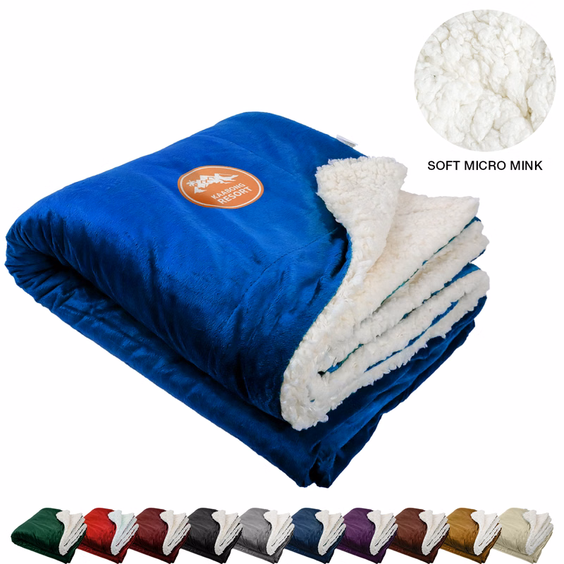 Dual Layer Soft Micro Mink Sherpa Blankets 50" X 60"