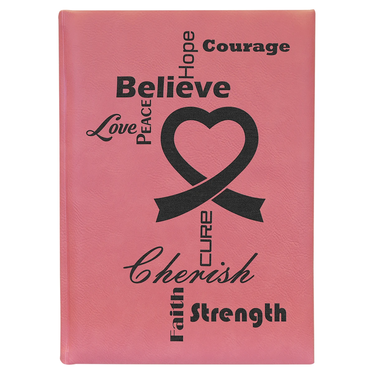 7" x 9 3/4" Pink Leatherette Journal-Lined Paper 1