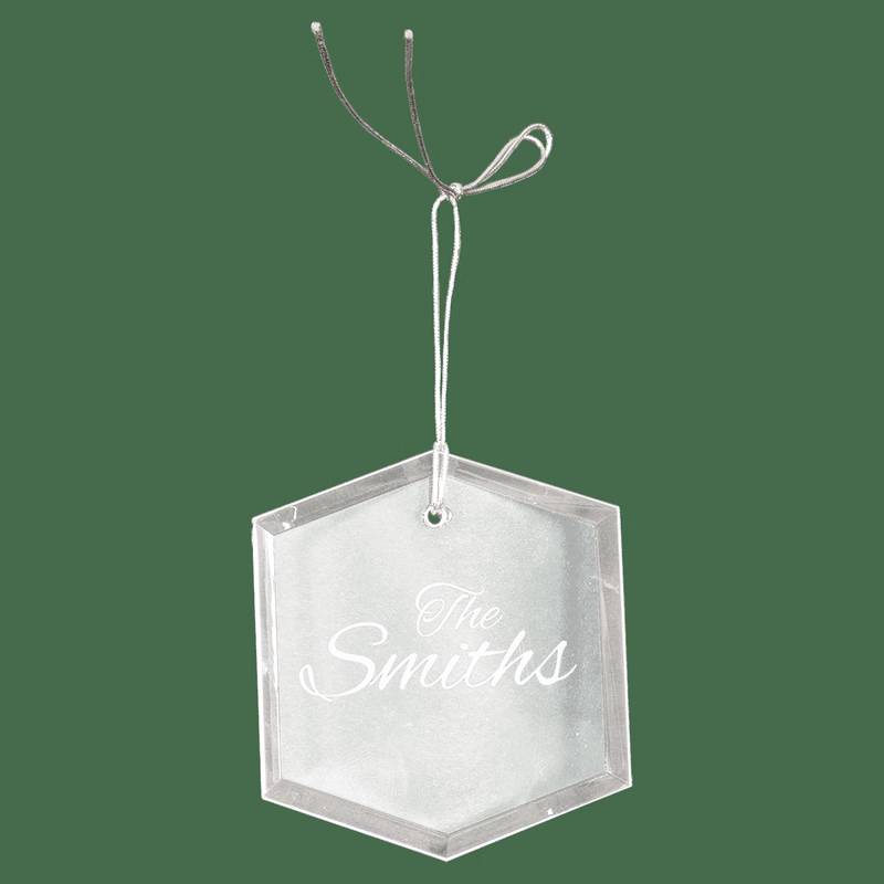 3" Crystal Hexagon Ornament