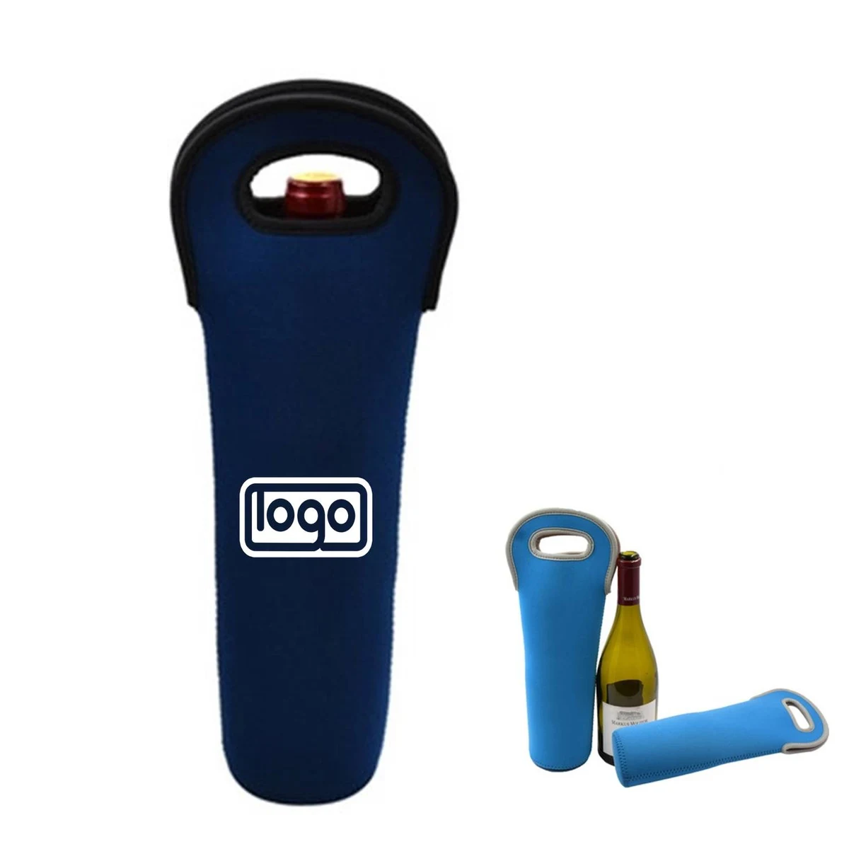 Insulated Neoprene Single Bottle Wine Tote Carrier Bag 1