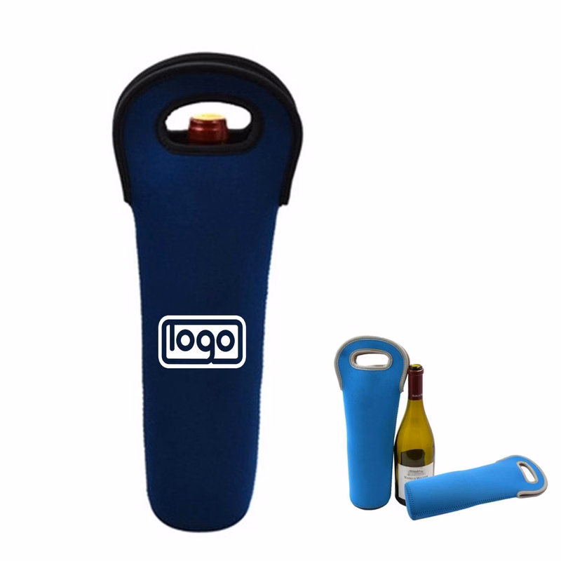 Insulated Neoprene Single Bottle Wine Tote Carrier Bag