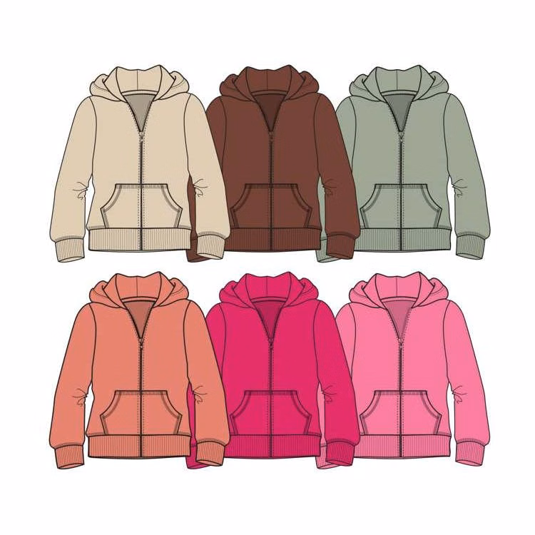 Girls Fleece Zip Hoodies - Size 2T-4T Assorted Colors