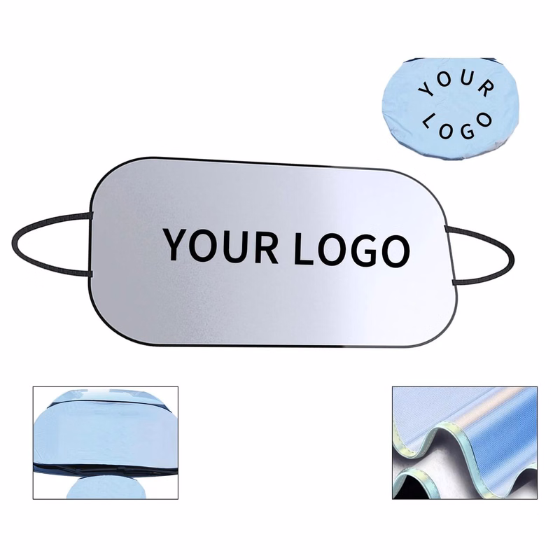 Car Sunshade Silver Fabric Foldable 51x23