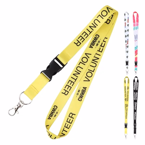Custom 36" Polyester Detachable Lanyard with Dual Attachment Options — Versatile Badge Holder