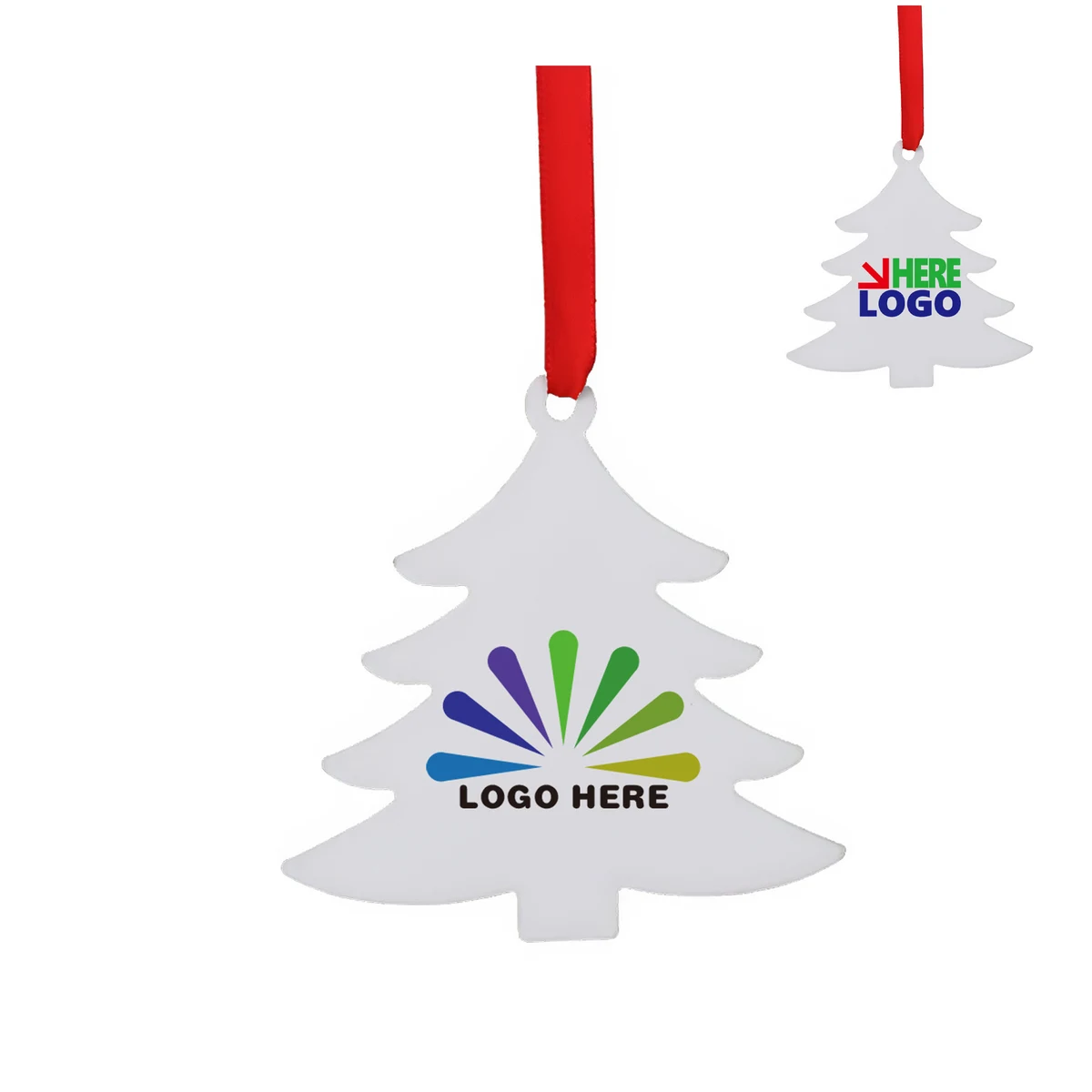 MOQ 50 Christmas Tree Aluminum Hanging Ornament 1