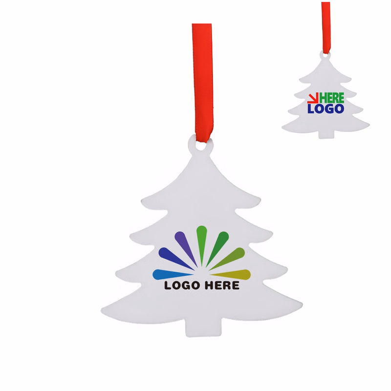 MOQ 50 Christmas Tree Aluminum Hanging Ornament