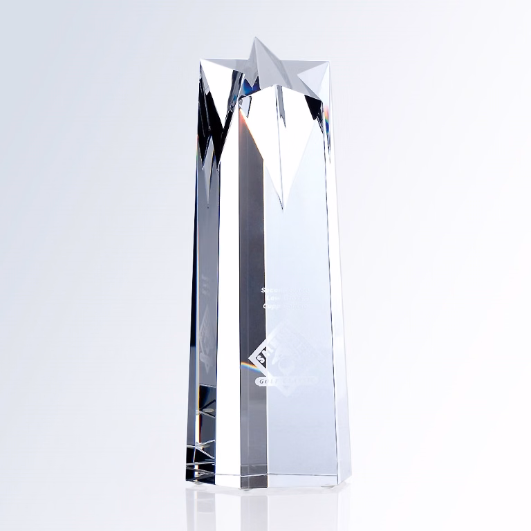 Star Obelisk Optic Crystal Award - Large