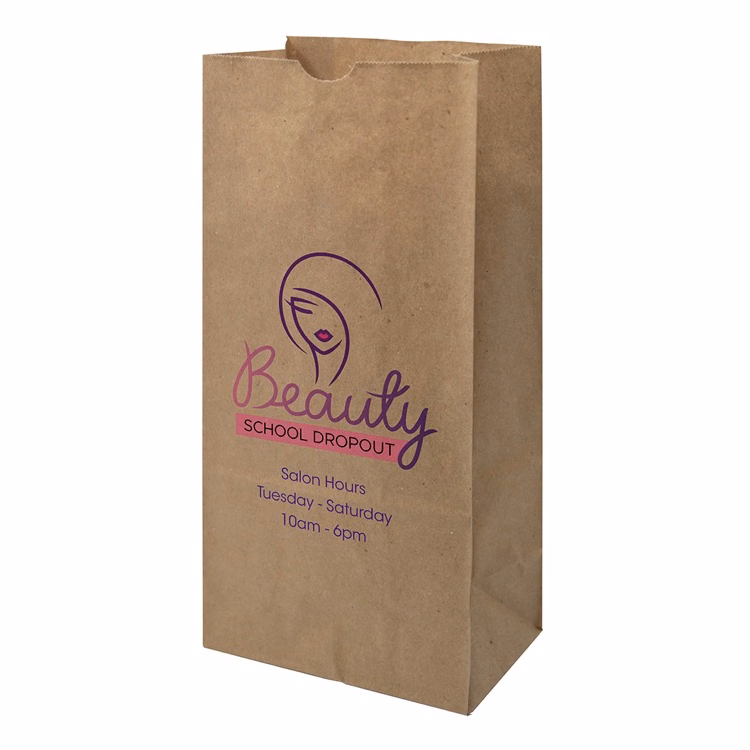 Full Color 1-Sided SOS Kraft Paper Bags (6.25" x 12.5" x 3.8125")