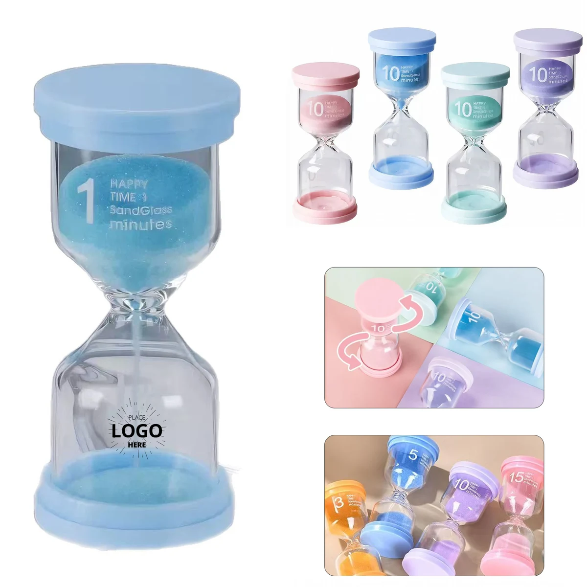 Pastel Capped Timing Hourglass Sand Timer 1