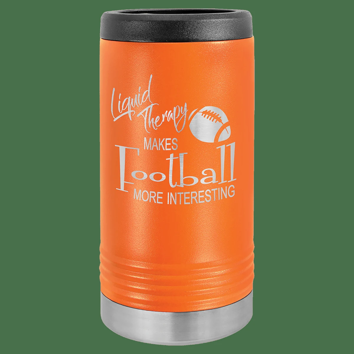 Orange Laser Engraved Polar Camel Slim Beverage Holder, custom koozie with logo imprint 1
