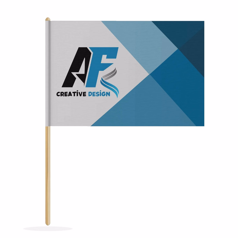 3.5" x 5.5" Custom Paper Stick Flag