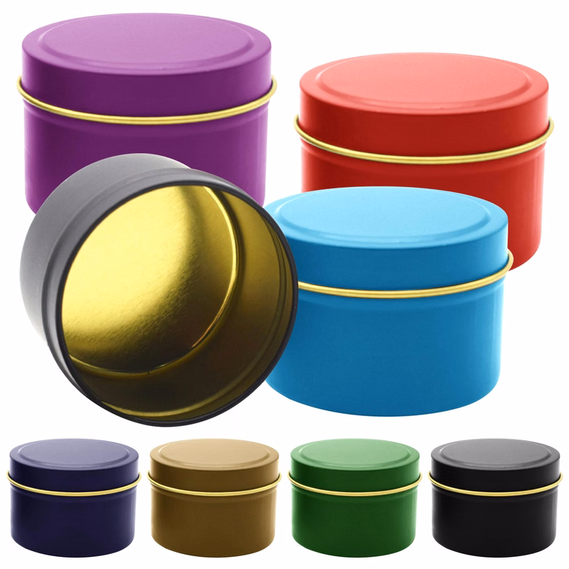 8 Oz Metal Round Tins