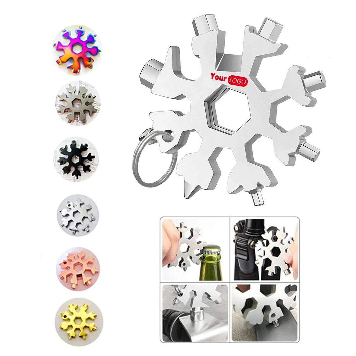 18-in-1 Snowflake Multi-Tool Screwdriver Keychain MOQ 10 1