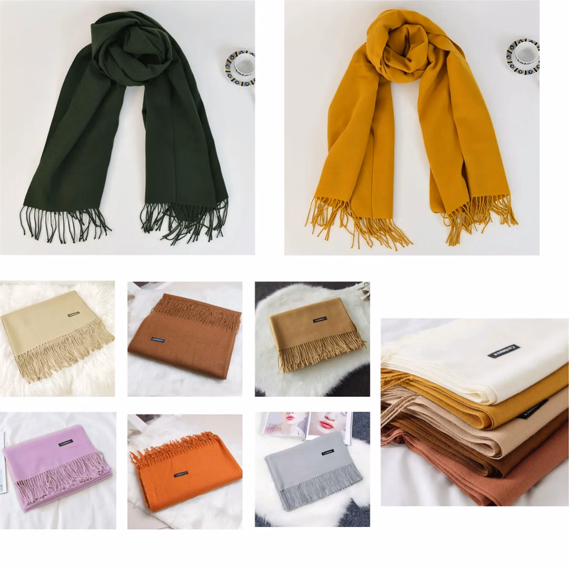 Women Large Soft Solid Shawl Pashmina Wrap Scarf