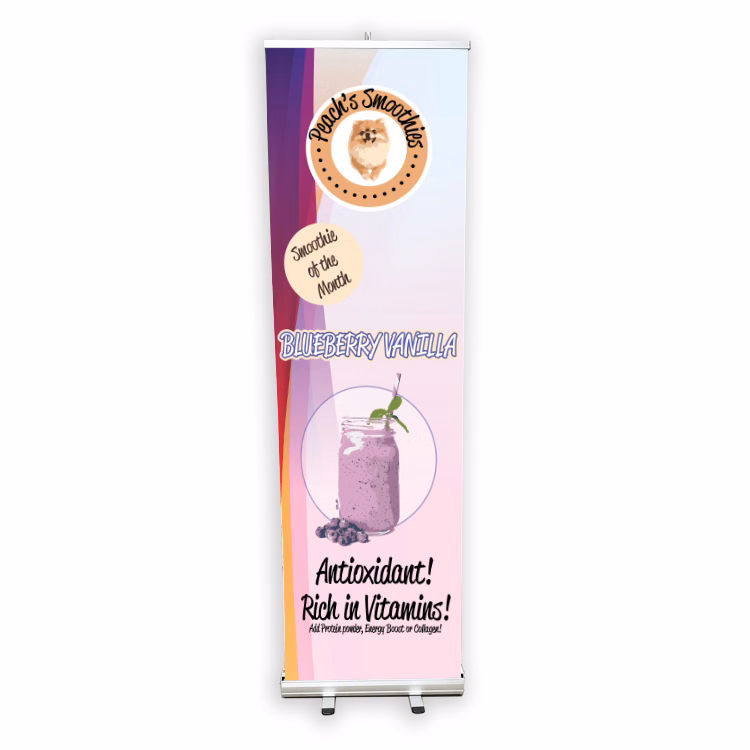 24 in. x 79 in. Pop-Up/Roll-Up Retractable Banner & Stand (FULL COLOR)