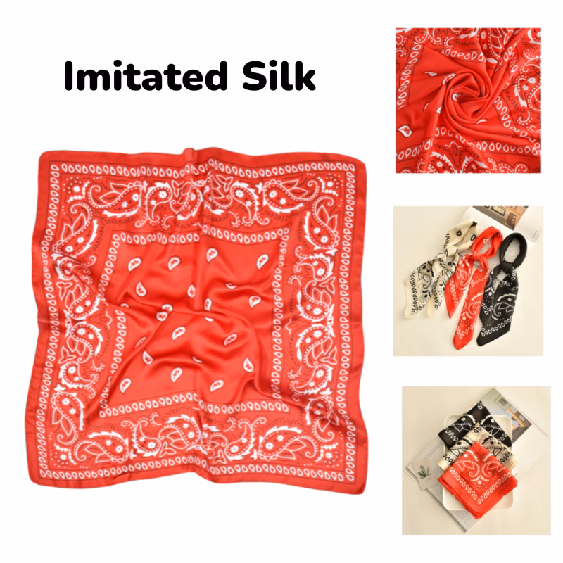 Custom Full Color Imitation Silk Square Bandana