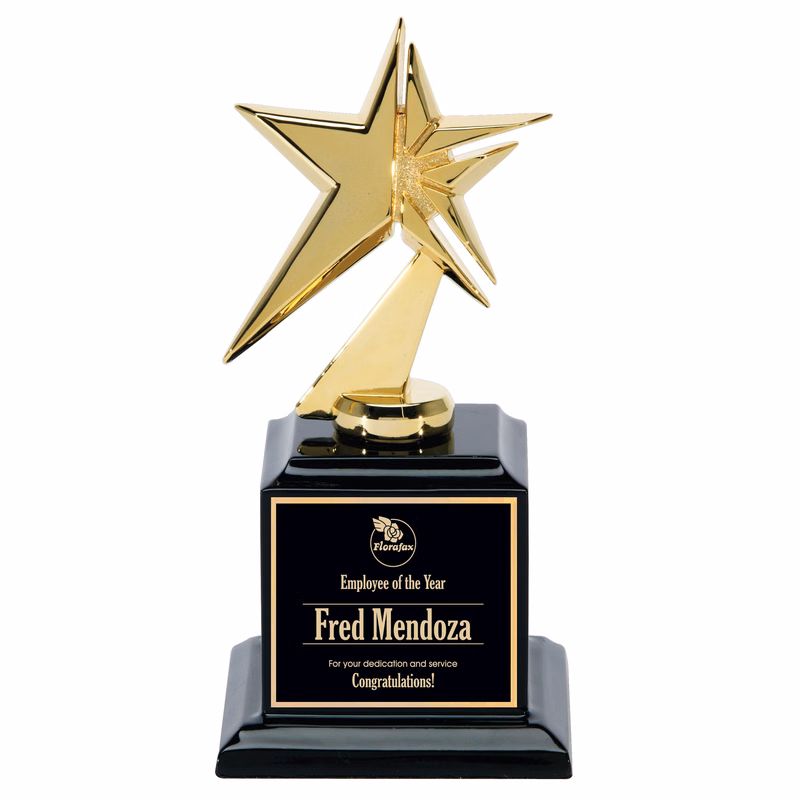 Gold Metal Star On Base