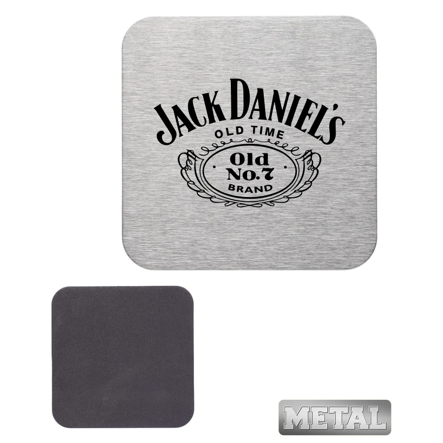 4" Stainless Steel Square Coasters 1