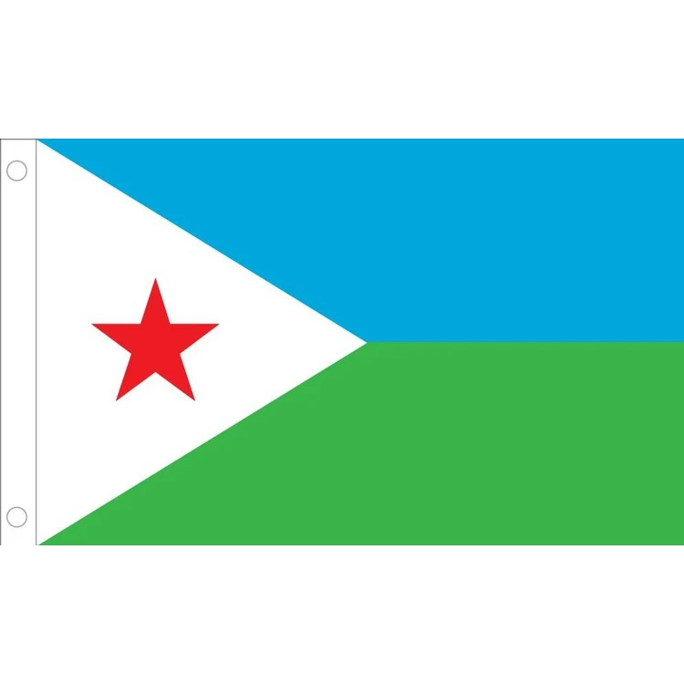 Djibouti Flag - 5' x 8' - Nylon 1